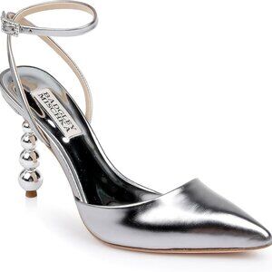 Badgley Mischka Metallic Silver Heels